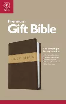 NLT Premium Gift Bible, Brown & Tan, Leatherlike, Red Letter, Presentation Page, Dictionary, Concordance, Introduction to the Bible, Plan of Salvation