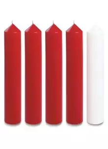 8" x 2" Advent Candle Set - Red and White