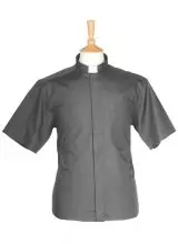 Mid Grey Clerical Shirt Short Sleeve - 16.5" Collar