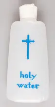 Sprinkler Top Holy Water Bottle with Cross (200ml) - Single