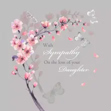 Falling Blossom Daughter Sympathy Single Card