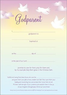 Godparent Certificate (Pack of 10)