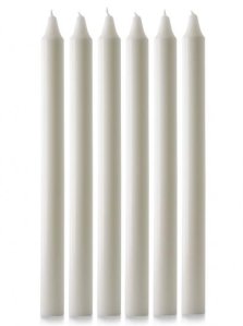 15" x 1 1/8" Advent Candle Set - White - Pack of 6 (over-dipped)