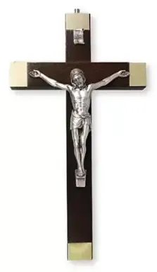 8 inch Walnut Wood Crucifix