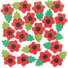 Poppy Glitter Foam Stickers  - Pack of 100