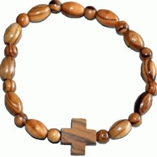 Wooden cross bracelet