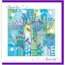 Sympathy blue flowers Greetings Card