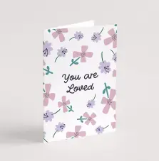 'You are loved' (Petals) with bible verse A6 Greeting Card