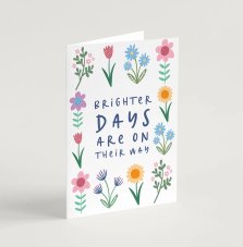 'Brighter Days' (Spring version) with bible verse A6 Greeting Card