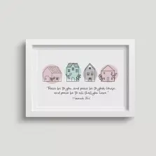 'Peace Be To Your House' (Scandi Home) 7x5 White Framed Print