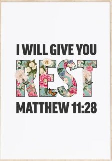 I Will Give You Rest - Matthew 11:28 - A4 Print