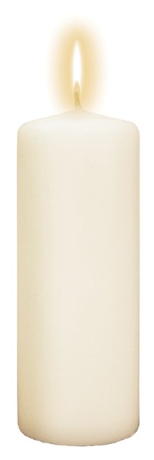 6" x 2 1/4" Single White Pillar Candle