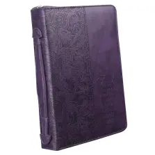 Medium "Faith" Purple LuxLeather Bible Cover