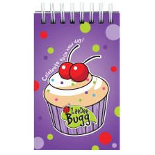 LaeDee Bugg Wirebound Notepad Cupcake