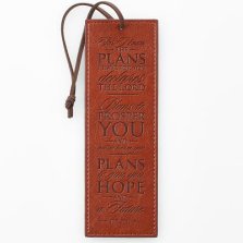 I Know The Plans LuxLeather Brown Bookmark