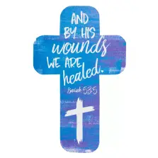 By His Wounds We Are Healed Cross Bookmark - Isaiah 53:5 (Pack of 12)