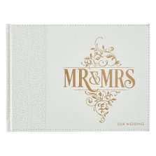 Guest Book White/Gold Mr. & Mrs. Our Wedding