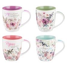 Rejoice Collection Four Piece Ceramic Coffee Mug Set