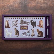 Landscape Weekly Planner And Pen Set - Patricia Maccarthy Cats