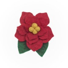 Handmade Felt Christmas Poinsettia Brooch