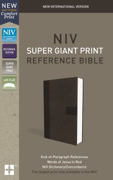 NIV, Super Giant Print Reference Bible, Giant Print, Imitation Leather, Gray, Red Letter Edition