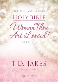 TD Jakes NKJV Woman Thou Art Loosed Bible, Pink, Hardback, Articles, Biographies, Quotations, Index, Presentation Page