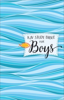 KJV Study Bible for Boys, Hardback, Blue, Illustrated, Study Notes, Introductions, Red Letter, Maps