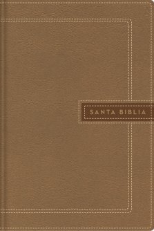 NBLA Santa Biblia Ultrafina, Letra Gigante, Leathersoft, Beige, Edición Letra Roja