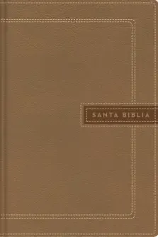 NBLA Santa Biblia Ultrafina, Letra Gigante, Leathersoft, Beige, Edición Letra Roja