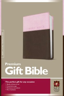 NLT Gift Bible, Pink and Brown, Imitiation Leather, Red Letter, Presentation Page, Concordance, Ribbon Marker, Book Introductions, Durable Cover