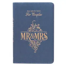 Mr. & Mrs. 366 Devotions for Couples Blue Faux Leather Devotional