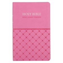 KJV Gift Bible, Pink, Imitation Leather, Gilt Edge, Reading Plan, Verse Finder