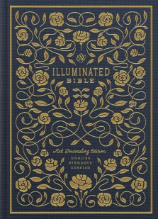 ESV Illuminated Journaling Bible, Blue, Hardback,  Wide Margins, Page-Verse Illustrations, Book Opener Illustrations, Hand Lettered Margin Verses