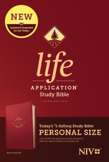 NIV Life Application Study Bible, Third Edition, Personal Size (LeatherLike, Berry)