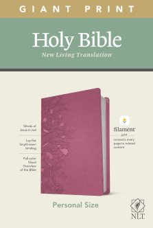 NLT Personal Size Giant Print Bible, Filament Enabled (LeatherLike, Peony Pink, Red Letter)