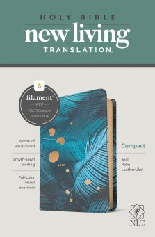 NLT Filament Bible, Teal, Imitation Leather, Compact, Red Letter, Print + Digital Bible, App Content, Study Material, Devotional Material, Gilt Edge