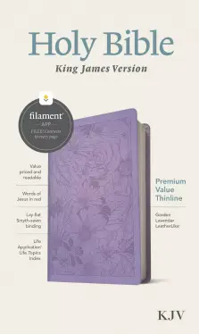 KJV Premium Value Thinline Bible, Filament Enabled (LeatherLike, Garden Lavender, Red Letter)