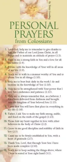 Personal Prayers From Colossians (50 pack)