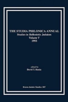 The Studia Philonica Annual V, 1993