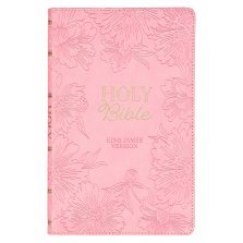 KJV Holy Bible, Gift Edition King James Version, Faux Leather Flexible Cover, Light Pink Floral