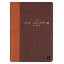 NLT Spiritual Growth Bible, Brown and Tan, Imitation Leather, Articles, Book Introductions, Character Profiles, Cross-References, Topical Index, Presentation Page, Ribbon Markers, Thumb Index