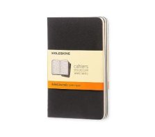 Black Moleskine Pocket Ruled Cahier Journal Set