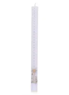 30.5cm White Advent Candle Printed with Gold - Single