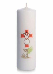 6" x 2" White First Communion/Confirmation Candle