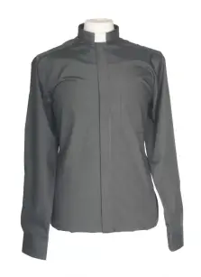 Mid Grey Clerical Shirt Long Sleeve -17" Collar