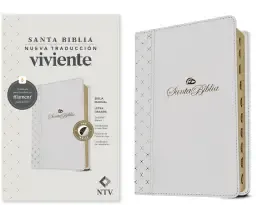 Biblia manual NTV, letra grande con Filament (SentiPiel, Blanco, Índice, Letra Roja)