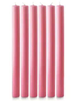 12 inch x 1 inch Advent Candle Set - Pink - Pack of 6 (Over-Dipped)