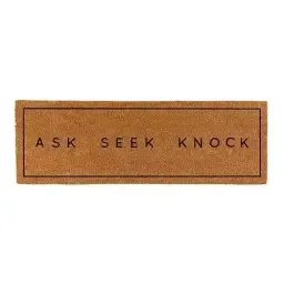 Coir Doormat-Ask Seek Knock (30" x 10")