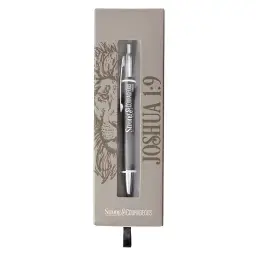 Pen in Gift Box Gray Strong & Courageous Josh. 1:9