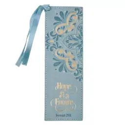 Bookmark Faux Leather Blue Hope & a Future Jer. 29:11